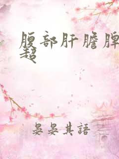 腹部肝胆脾胰彩超