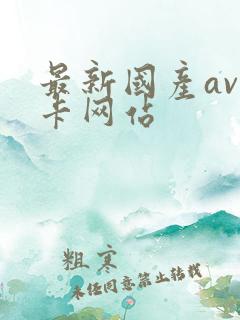 最新国产av不卡网站