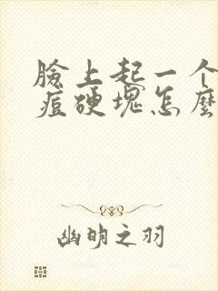 脸上起一个大痘痘硬块怎么办