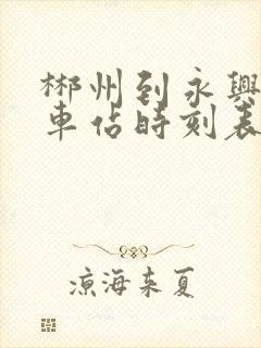 郴州到永兴的汽车站时刻表