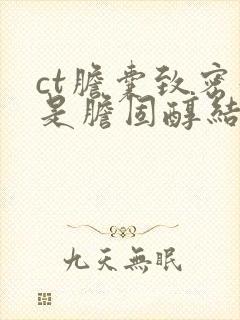 ct胆囊致密影是胆固醇结石吗