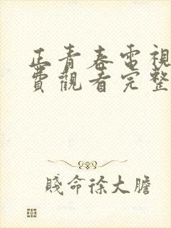 正青春电视剧免费观看完整版西瓜