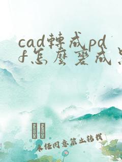 cad转成pdf怎么变成黑白的