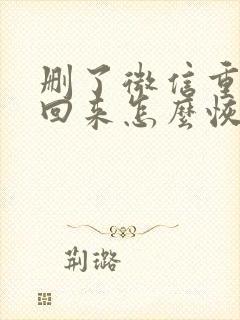 删了微信重新加回来怎么恢复聊天