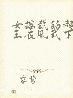 女总裁的超级兵王夜风武下载