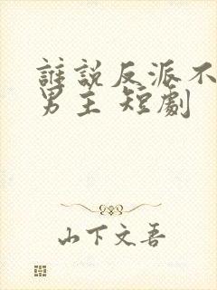 谁说反派不能做男主 短剧