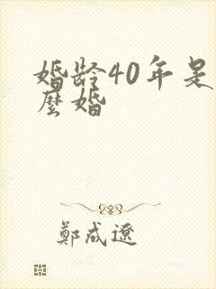 婚龄40年是什么婚