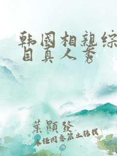 韩国相亲综艺节目真人秀