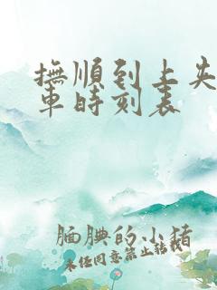 抚顺到上夹河客车时刻表