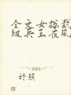 全文女总裁的超级兵王夜风武