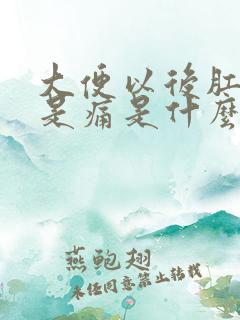 大便以后肛门怎是痛是什么原因