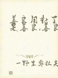 善良用对了地方是善良,善良用错了地方是