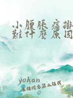 小腹胀痛排便困难什么原因