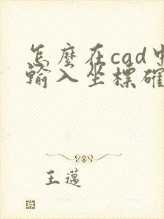 怎么在cad中输入坐标确定位置