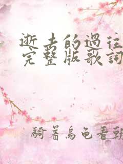 逝去的过往原唱完整版歌词