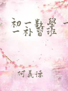 初一数学 一对一补习班