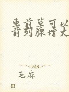 车前草可以治疗前列腺增大吗