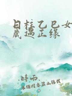 日柱乙巳女命几岁遇正缘