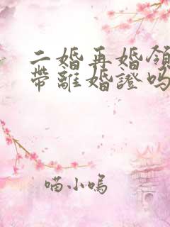 二婚再婚领证要带离婚证吗女方