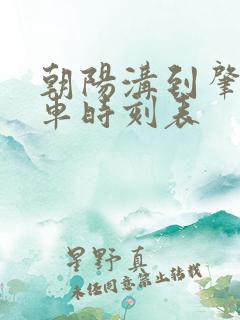 朝阳沟到肇东客车时刻表