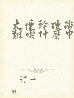 大便干硬排便困难吃什么中成药