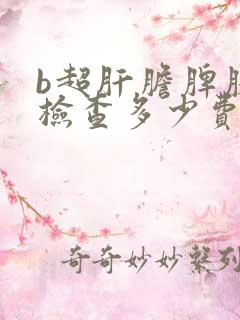 b超肝胆脾胰肾检查多少费用