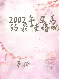 2002年属马的最佳婚配男