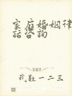 家庭婚姻律师电话咨询