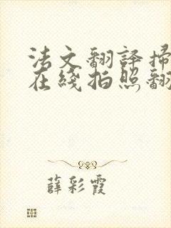 法文翻译扫一扫在线拍照翻译器