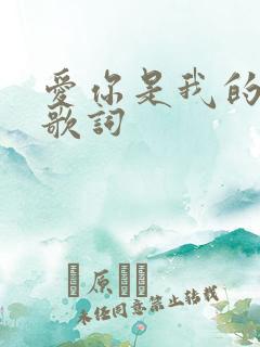 爱你是我的事情歌词