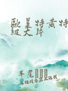 欧美特黄特色一级大片