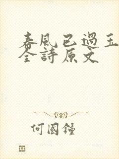 春风已过玉门关全诗原文