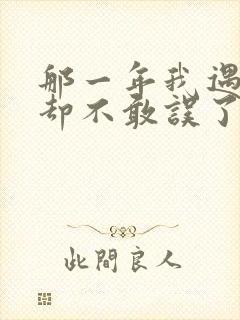 那一年我遇见你却不敢误了你是什么歌