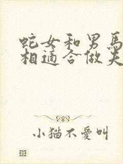 蛇女和男马的属相适合做夫妻吗