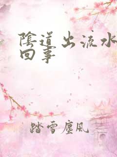 阴道出流水怎么回事