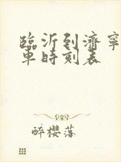 临沂到济宁的客车时刻表