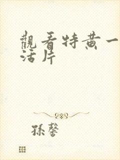 观看特黄一级生活片