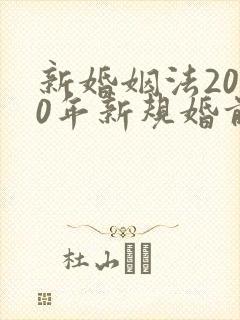 新婚姻法2020年新规婚前财产分割