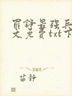 罗铮最强兵王全文免费txt下载