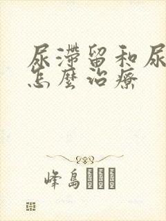 尿滞留和尿潴留怎么治疗