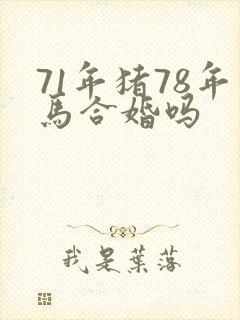 71年猪78年马合婚吗