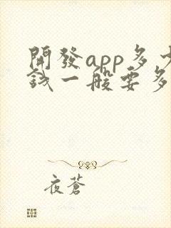 开发app多少钱一般要多钱