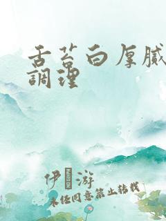 舌苔白厚腻怎么调理