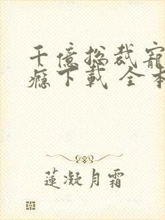 千亿总裁宠妻成瘾下载 全本