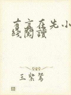 有言在先小说在线阅读