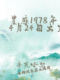 农历1978年4月24日出生是什么命