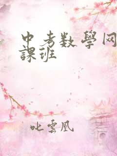 中考数学网课补课班