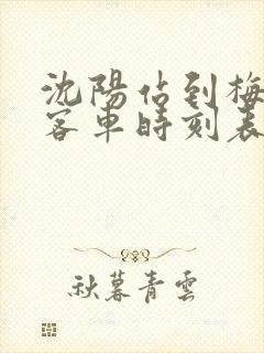 沈阳站到梅河口客车时刻表