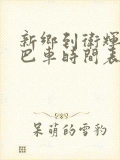 新乡到卫辉的大巴车时间表