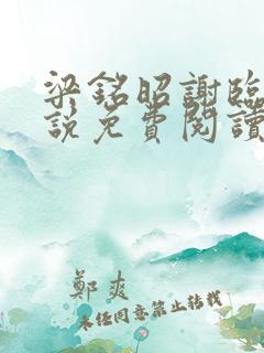 梁铭昭谢临风小说免费阅读